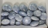 Lot: Polished Blue Calcite Pebbles - kg ( lbs) #77752-2